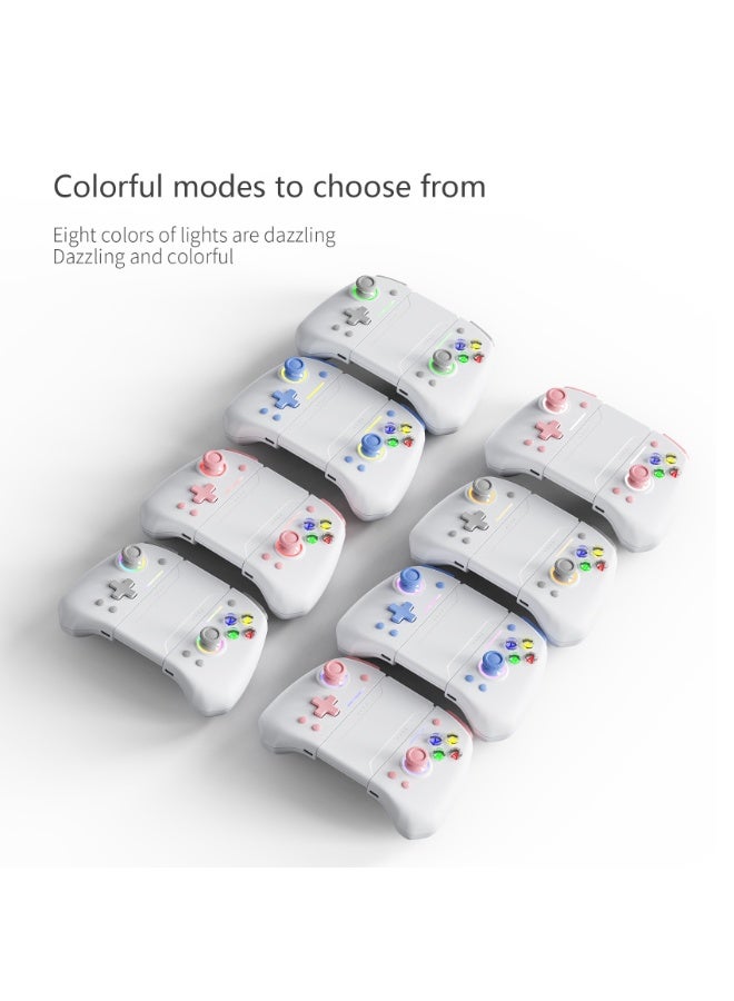 LinYuvo وحدة تحكم الألعاب بلوتوث Classic Joypad LinYuvo KS42 لجهاز Switch وSwitch Lite وSwitch OLED مع إضاءة RGB ملونة، عصا تحكم معدنية، جيروسكوب بستة محاور، وظيفة توربو، اهتزاز مزدوج قابل للتعديل، وظيفة قابلة للبرمجة، وظيفة انفجار توربو، بطارية 1000 مللي أمبير، أزرار كتف سيليكون كلاسيكية، نمط ماسي مضاد للانزلاق - Image 2